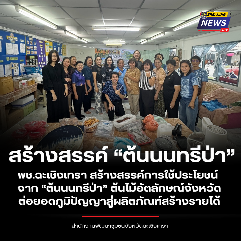 พช.ฉะเชิงเทรา สร้างสรรค์การใช้ประโยชน์จาก “ต้นนนทรีป่า” ต้นไม้อัตลักษณ์จังหวัด ต่อยอดภูมิปัญญาสู่ผลิตภัณฑ์สร้างรายได้